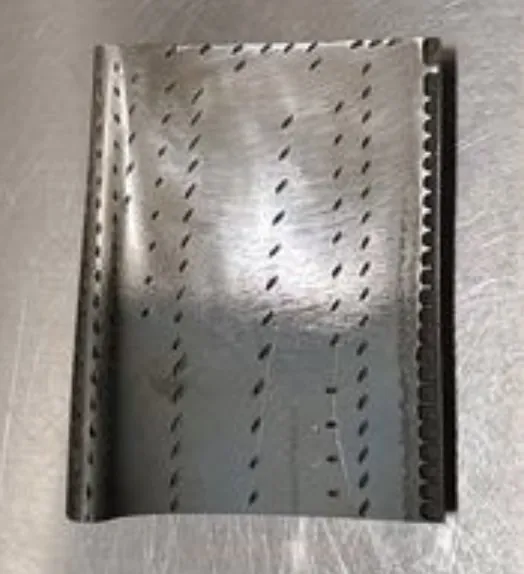 Airfoil section after cutting and abrasive cleaning
